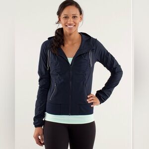 Lululemon Street to Studio Jacket Navy Size 4 Lightweight Hooded Athletic Jacket